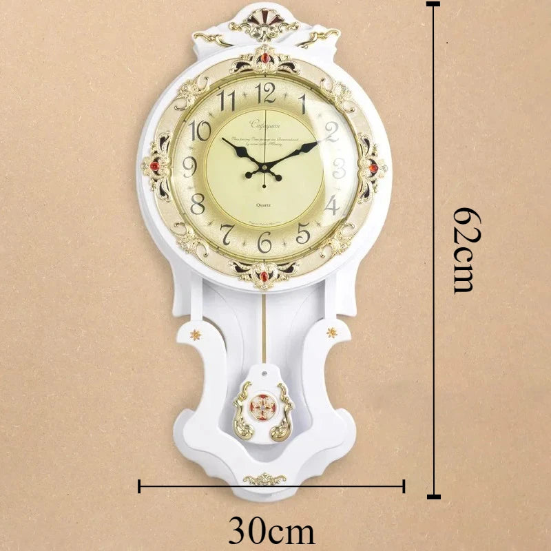 Wood Vintage Wall Clocks Silent Pendulum Clock Nordic Large Home Decor Watches Living Room Luxury Art Decoration Accessories